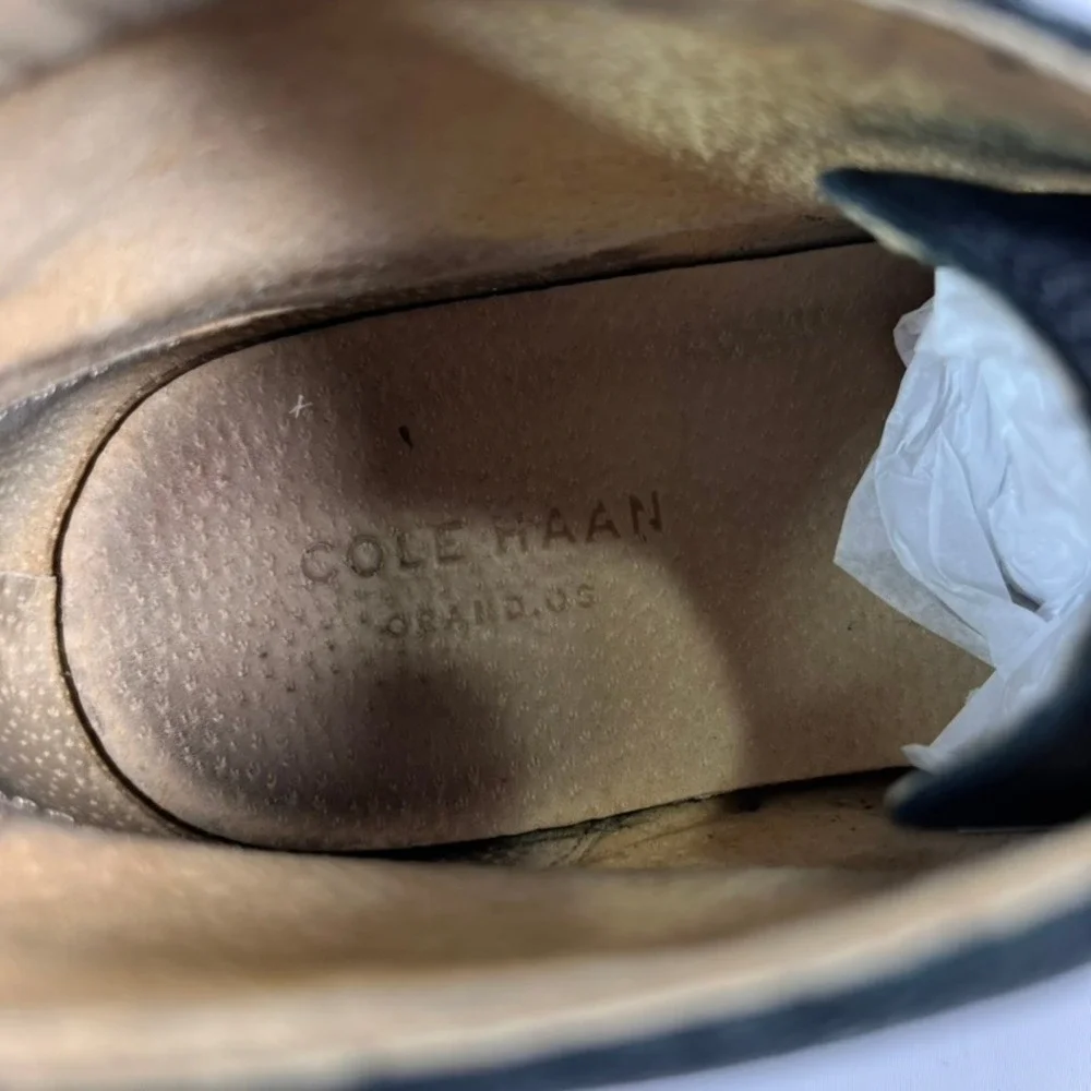 Cole‎ Haan Great Jones Mens Size 11.5M Black Pebbled Leather Chukka Boots C12686